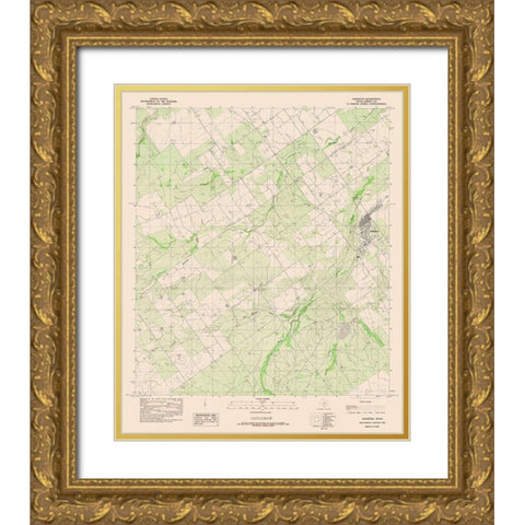 Asherton Texas Quad - USGS 1982 Gold Ornate Wood Framed Art Print with Double Matting by USGS