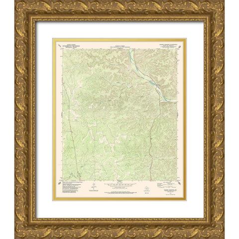 Bakers Crossing Texas Quad - USGS 1979 Gold Ornate Wood Framed Art Print with Double Matting by USGS