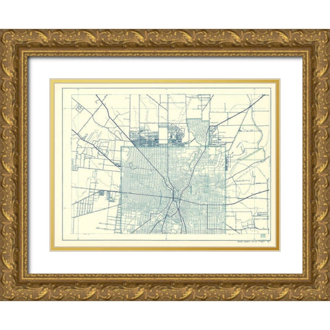 Bexar Texas Highway - Highway Dept 1936 Gold Ornate Wood Framed Art Print with Double Matting by Highway Dept