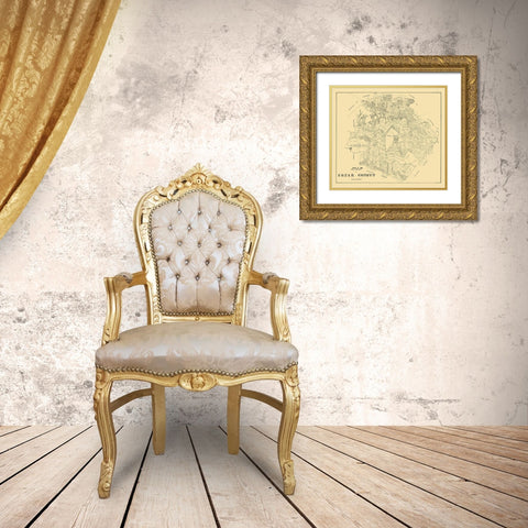 Bexar County Texas - 1879 Gold Ornate Wood Framed Art Print with Double Matting by Unknown