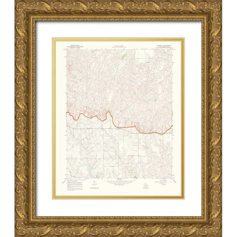Canadian Southeast Texas Quad - USGS 1970 Gold Ornate Wood Framed Art Print with Double Matting by USGS