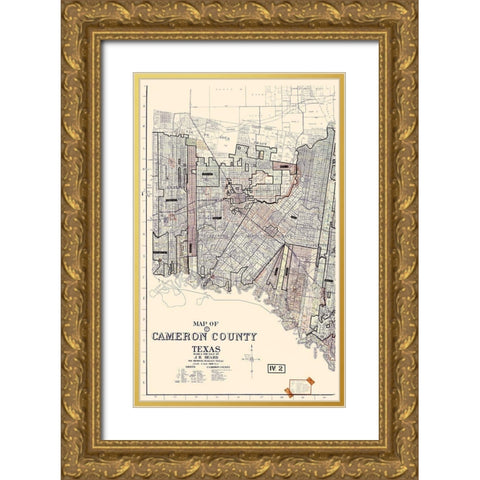 Cameron Texas Part One - Beard 1956 Gold Ornate Wood Framed Art Print with Double Matting by Beard