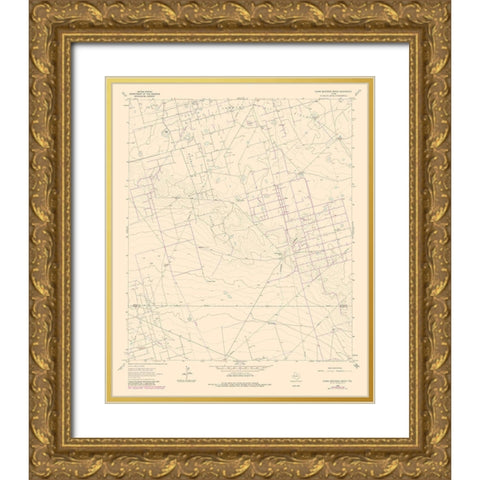 Clark Brothers Ranch Texas Quad - USGS 1981 Gold Ornate Wood Framed Art Print with Double Matting by USGS