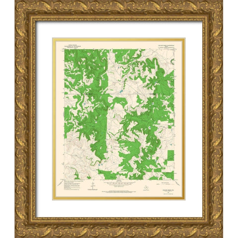 Collins Creek Texas Quad - USGS 1965 Gold Ornate Wood Framed Art Print with Double Matting by USGS