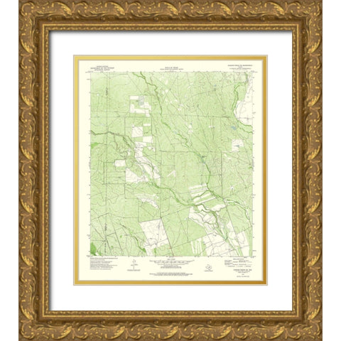 Chacon Creek SE Texas Quad - USGS 1974 Gold Ornate Wood Framed Art Print with Double Matting by USGS