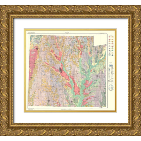 Collin Texas Soil - Knight 1930 Gold Ornate Wood Framed Art Print with Double Matting by Knight