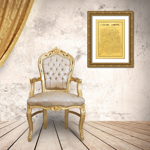 Concho County Texas - Groos 1895 Gold Ornate Wood Framed Art Print with Double Matting by Groos