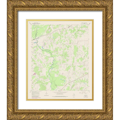 Canary Texas Quad - USGS 1965 Gold Ornate Wood Framed Art Print with Double Matting by USGS