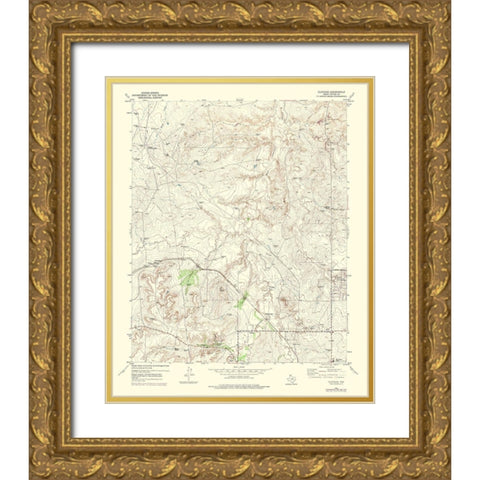 Cliffside Texas Quad - USGS 1973 Gold Ornate Wood Framed Art Print with Double Matting by USGS