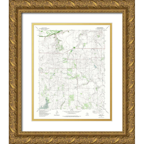 Clara Texas Quad - USGS 1972 Gold Ornate Wood Framed Art Print with Double Matting by USGS