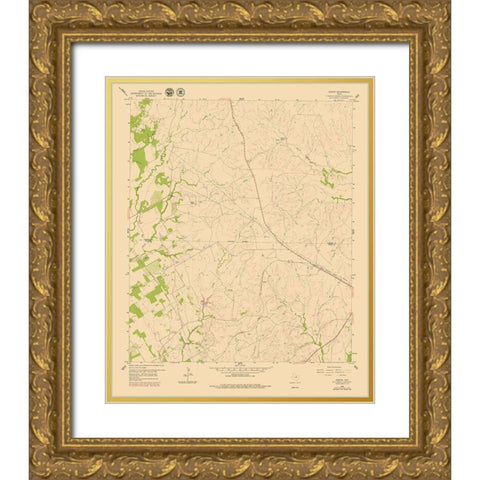 Chapin Texas Quad - USGS 1979 Gold Ornate Wood Framed Art Print with Double Matting by USGS