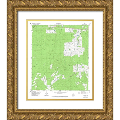 Carmona Texas Quad - USGS 1984 Gold Ornate Wood Framed Art Print with Double Matting by USGS