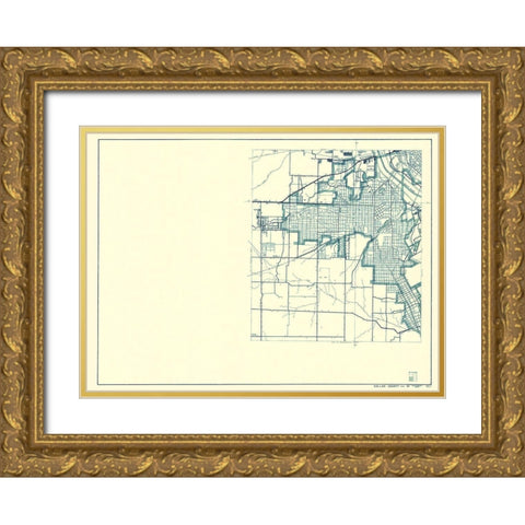 Dallas Texas Cities 2 of 4 - Highway Dept 1936 Gold Ornate Wood Framed Art Print with Double Matting by Highway Dept