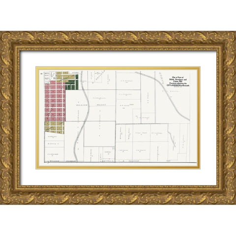 Denison, Shiloh, Devoignes, Cotton Mill Texas Gold Ornate Wood Framed Art Print with Double Matting by Jackson