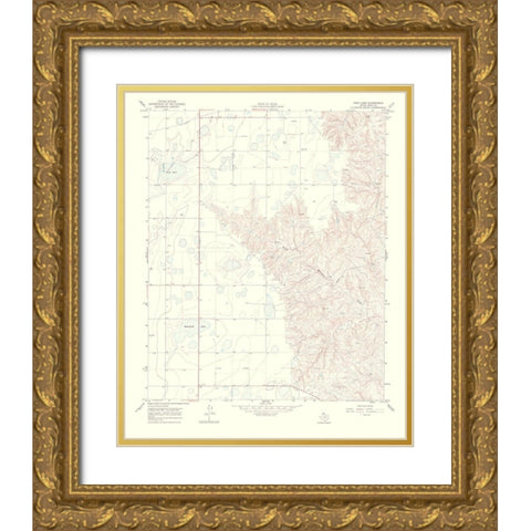 Deep Lake Texas Quad - USGS 1970 Gold Ornate Wood Framed Art Print with Double Matting by USGS