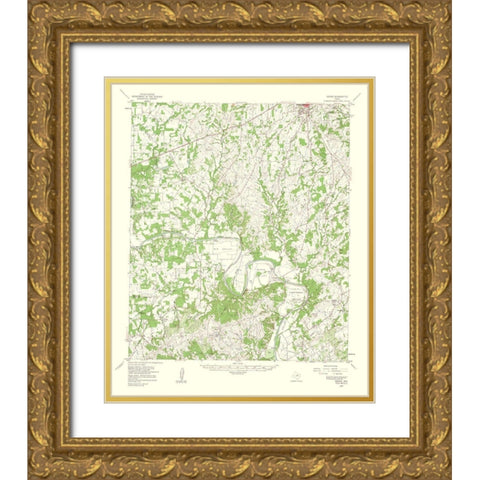 Dennis Texas Quad - USGS 1960 Gold Ornate Wood Framed Art Print with Double Matting by USGS