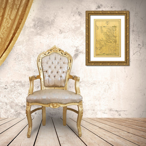 Duval County Texas - Arlitt 1875 Gold Ornate Wood Framed Art Print with Double Matting by Arlitt
