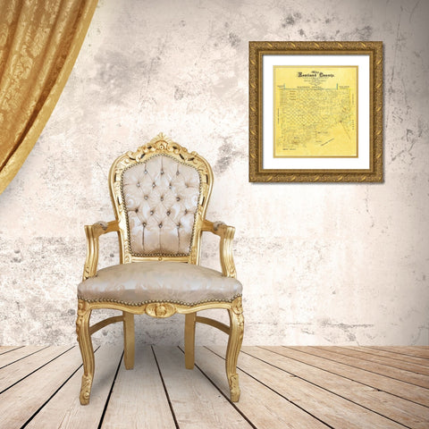 Eastland County Texas - Blan 1875 Gold Ornate Wood Framed Art Print with Double Matting by Blan