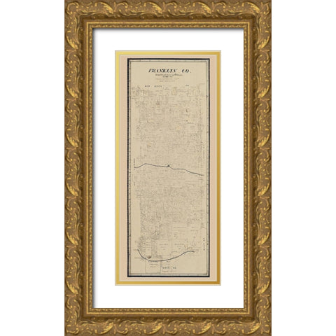 Franklin County Texas - Pressler 1897 Gold Ornate Wood Framed Art Print with Double Matting by Pressler