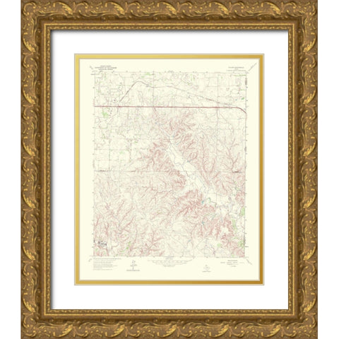 Fuller Texas Quad - USGS 1967 Gold Ornate Wood Framed Art Print with Double Matting by USGS