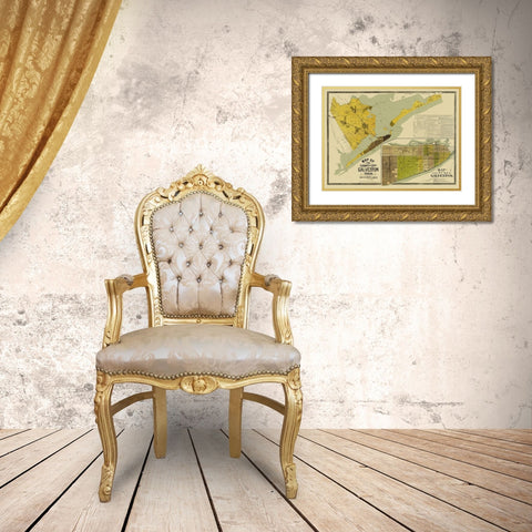Galveston Texas Landowner - 1890 Gold Ornate Wood Framed Art Print with Double Matting by Unknown
