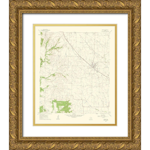 Godley Texas Quad - USGS 1963 Gold Ornate Wood Framed Art Print with Double Matting by USGS