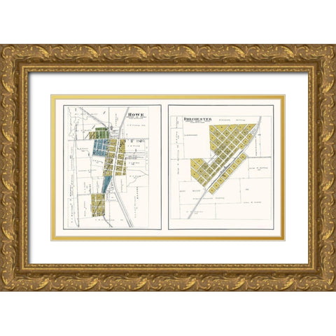 Howe, Dorchester Texas Landowner - Jackson 1908 Gold Ornate Wood Framed Art Print with Double Matting by Jackson