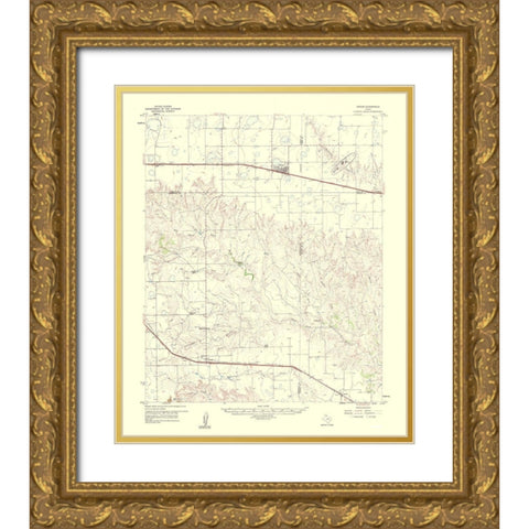 Groom Texas Quad - USGS 1961 Gold Ornate Wood Framed Art Print with Double Matting by USGS