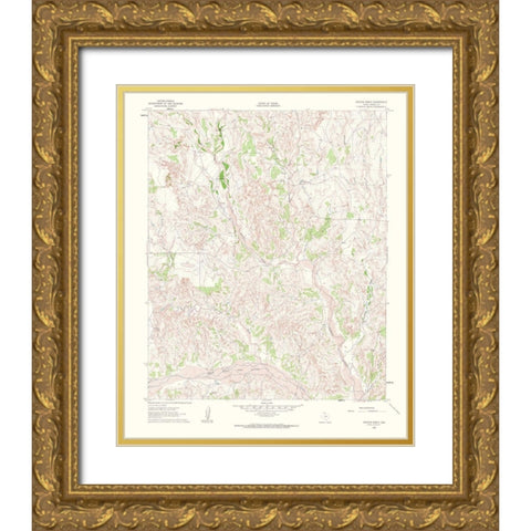 Griffin Ranch Texas Quad - USGS 1963 Gold Ornate Wood Framed Art Print with Double Matting by USGS