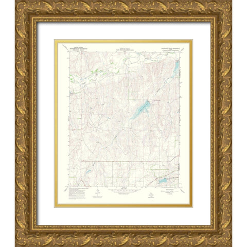 Hackberry Creek Texas Quad - USGS 1969 Gold Ornate Wood Framed Art Print with Double Matting by USGS