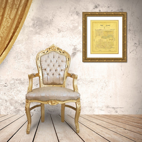 Hall County Texas - 1881 Gold Ornate Wood Framed Art Print with Double Matting by Unknown