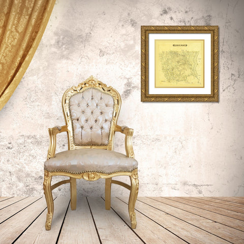 Hardin County Texas Gold Ornate Wood Framed Art Print with Double Matting by Unknown