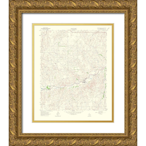 Hudgens Ranch Texas Quad - USGS 1965 Gold Ornate Wood Framed Art Print with Double Matting by USGS