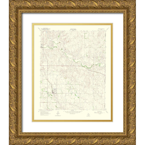 Kelton Texas Quad - USGS 1965 Gold Ornate Wood Framed Art Print with Double Matting by USGS