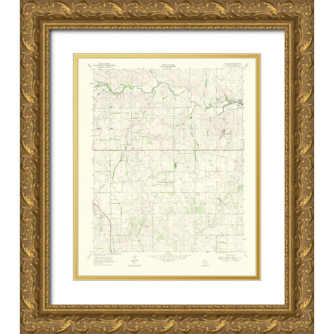 Kelton Northwest Texas Quad - USGS 1965 Gold Ornate Wood Framed Art Print with Double Matting by USGS