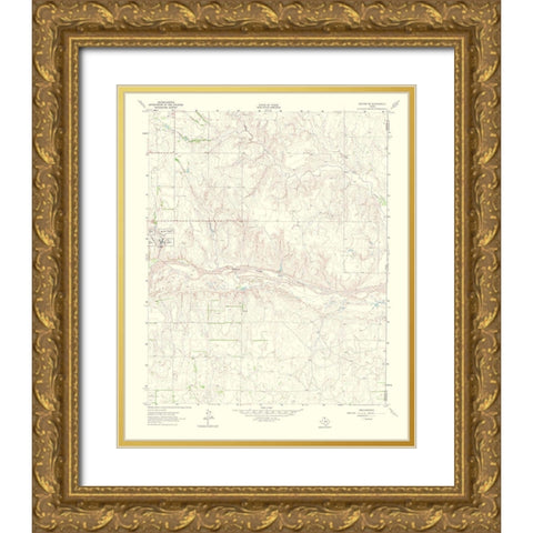 Kelton Southeast Texas Quad - USGS 1965 Gold Ornate Wood Framed Art Print with Double Matting by USGS