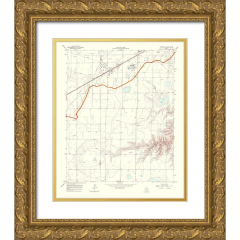 Kingsmill Texas Quad - USGS 1967 Gold Ornate Wood Framed Art Print with Double Matting by USGS