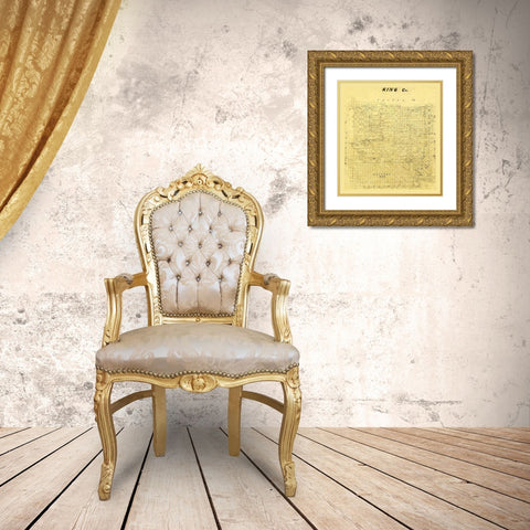 King County Texas Gold Ornate Wood Framed Art Print with Double Matting by Unknown