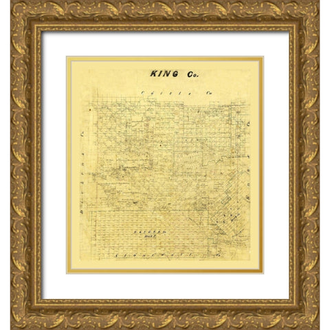 King County Texas Gold Ornate Wood Framed Art Print with Double Matting by Unknown