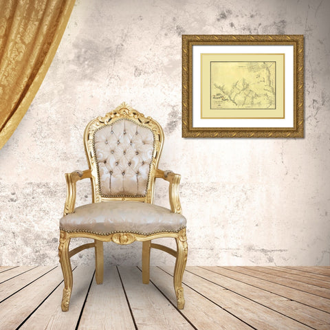 Kinney County Texas - Blau 1876 Gold Ornate Wood Framed Art Print with Double Matting by Blau
