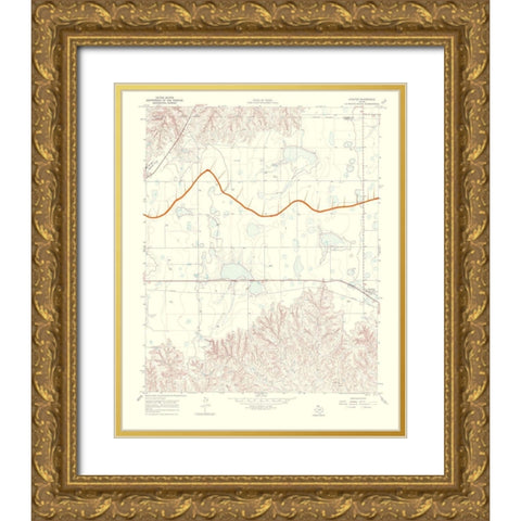 Laketon Texas Quad - USGS 1970 Gold Ornate Wood Framed Art Print with Double Matting by USGS