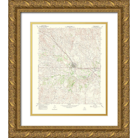 Lefors Texas Quad - USGS 1969 Gold Ornate Wood Framed Art Print with Double Matting by USGS