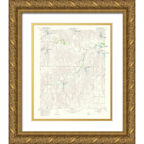 Lake June Texas Quad - USGS 1969 Gold Ornate Wood Framed Art Print with Double Matting by USGS