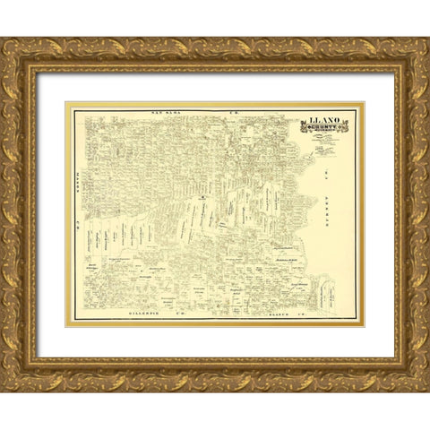 Llano Texas Landowner - Gast 1890 Gold Ornate Wood Framed Art Print with Double Matting by Gast