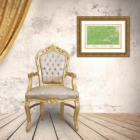 Llano Texas Quad - USGS 1964 Gold Ornate Wood Framed Art Print with Double Matting by USGS