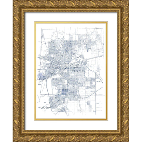 Longview Texas - 1949 Gold Ornate Wood Framed Art Print with Double Matting by Unknown