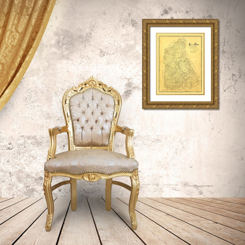 Live Oak County Texas -1879 Gold Ornate Wood Framed Art Print with Double Matting by Unknown