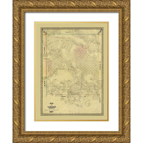 La Salle County Texas - Arlitt 1877 Gold Ornate Wood Framed Art Print with Double Matting by Arlitt