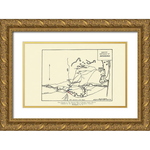 Country Northeast of Matamoros - Church News 1892 Gold Ornate Wood Framed Art Print with Double Matting by Church News