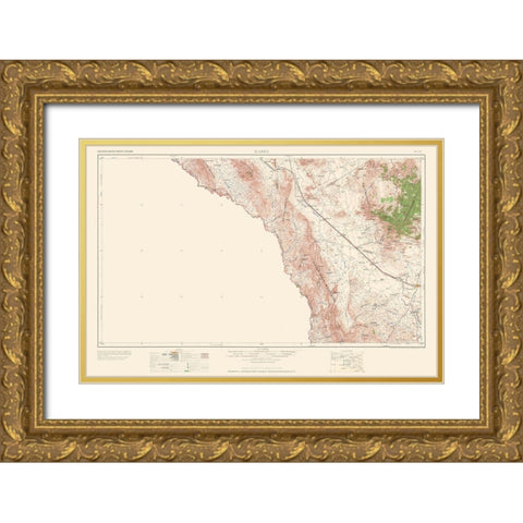Marfa Texas Quad - USGS 1959 Gold Ornate Wood Framed Art Print with Double Matting by USGS